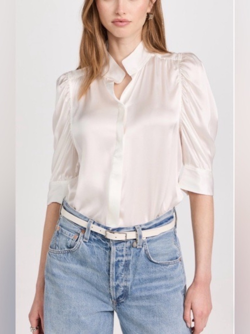 NWT FRAME SILK GILLIAN BLOUSE, SMALL